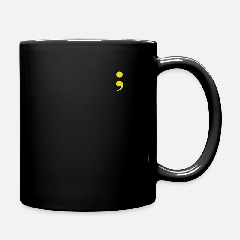 Semikolon - Hoffnung und Lebensfreude - Tasse einfarbig - Schwarz