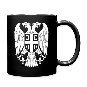 Serbien Adler Weiss - Tasse einfarbig - Schwarz - Rechts