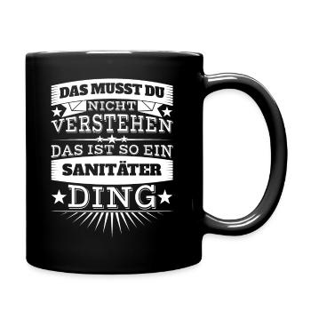 Sanitäter - Tasse einfarbig - Schwarz - Rechts