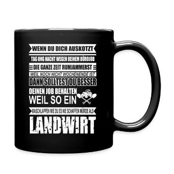 Landwirt - Tasse einfarbig - Schwarz - Rechts
