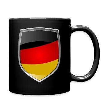 Shield with German Flag - Tasse einfarbig - Schwarz - Rechts