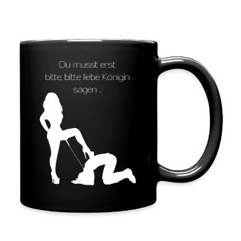 Königin - Tasse einfarbig - Schwarz - Rechts