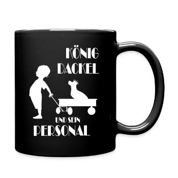 König Dackel Rauhaardackel Dackelfieber - Tasse einfarbig - Schwarz - Rechts