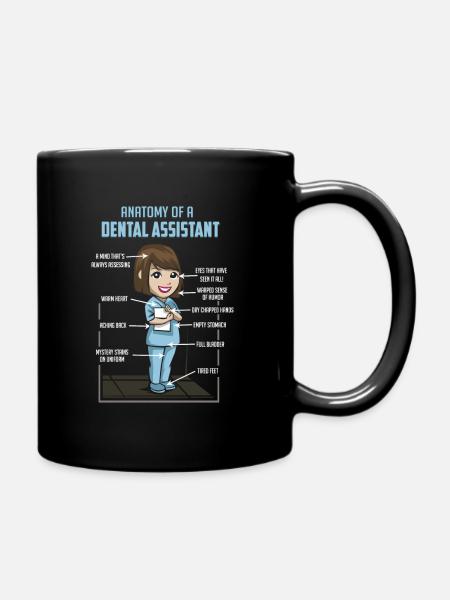 Anatomia di un assistente dentale - Dentista Tooth Mouth - Tazza monocolore - nero