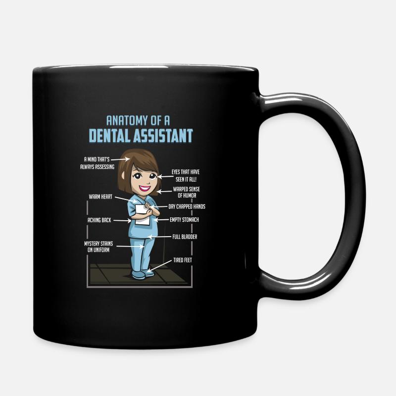 Anatomie d'un assistant dentaire - bouche dentiste dentiste - Mug uni - noir