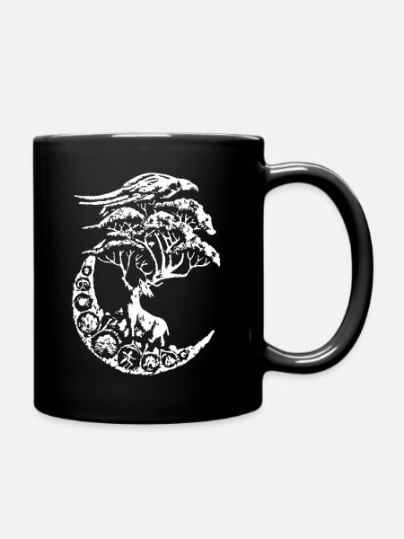 mythische Hirsche - Tasse einfarbig - Schwarz