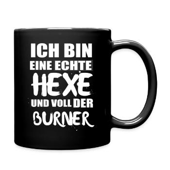 Ich bin eine Hexe Burner Fun Spruch Halloween - Tasse einfarbig - Schwarz - Rechts