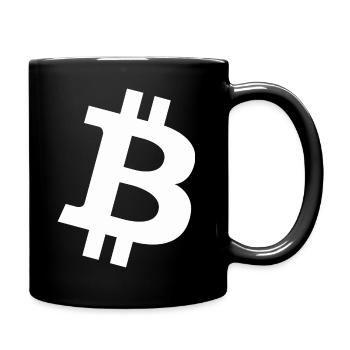 Bitcoin Logo Blanc - Mug uni - noir - Droite