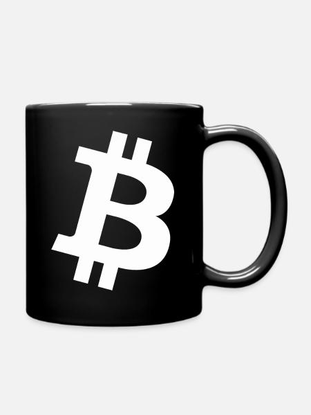 Bitcoin Logo Blanc - Mug uni - noir