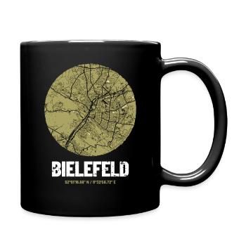 Bielefeld - City Map Map (olive green) - Full Colour Mug - black - Right