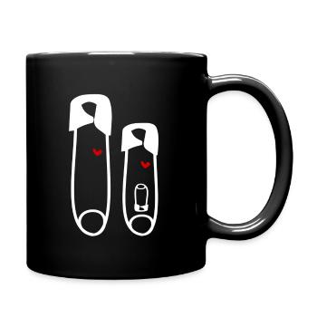 Amour Amour Enceinte Bébé Famille Enfant Papa Maman - Mug uni - noir - Droite
