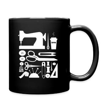 Couture couture couture fil couture coudre drôle - Mug uni - noir - Droite