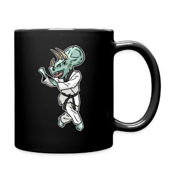 Triceratops Taekwondo Dinosaur Karate Gift - Full Colour Mug - black - Right