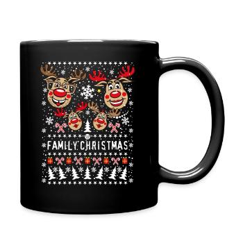 211 Hirsch Rudolph Rudi FAMILY Christmas 2 Kinder - Tasse einfarbig - Schwarz - Rechts