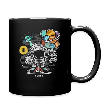 Astronaut - Tasse einfarbig - Schwarz - Rechts
