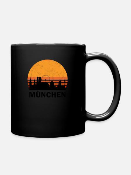 München Skyline Vintage Retro Heimat Geschenk - Tasse einfarbig - Schwarz