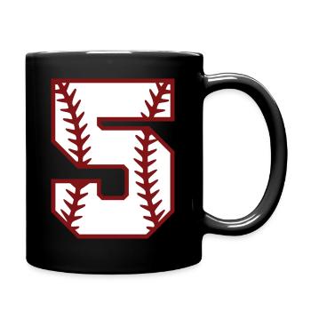 Baseball Zahl Softball Nummer 5 Geschenk cool - Tasse einfarbig - Schwarz - Rechts