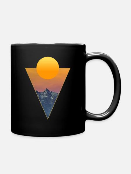 Sunset in the mountains - Full Colour Mug - black