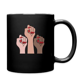 Frauen Power Powerfrauen Menschenrechte - Tasse einfarbig - Schwarz - Rechts