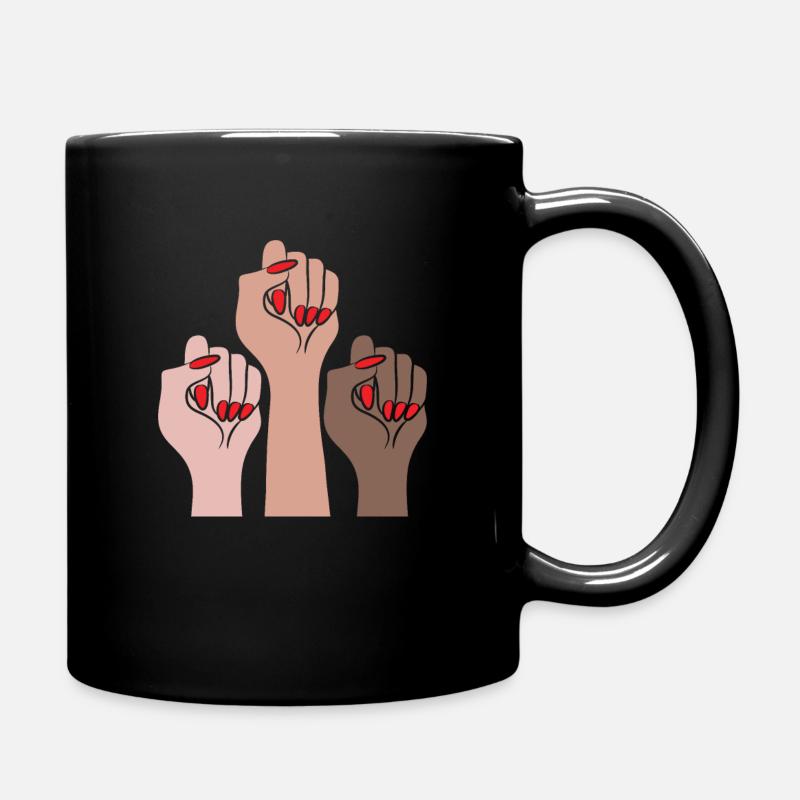 Frauen Power Powerfrauen Menschenrechte - Tasse einfarbig - Schwarz