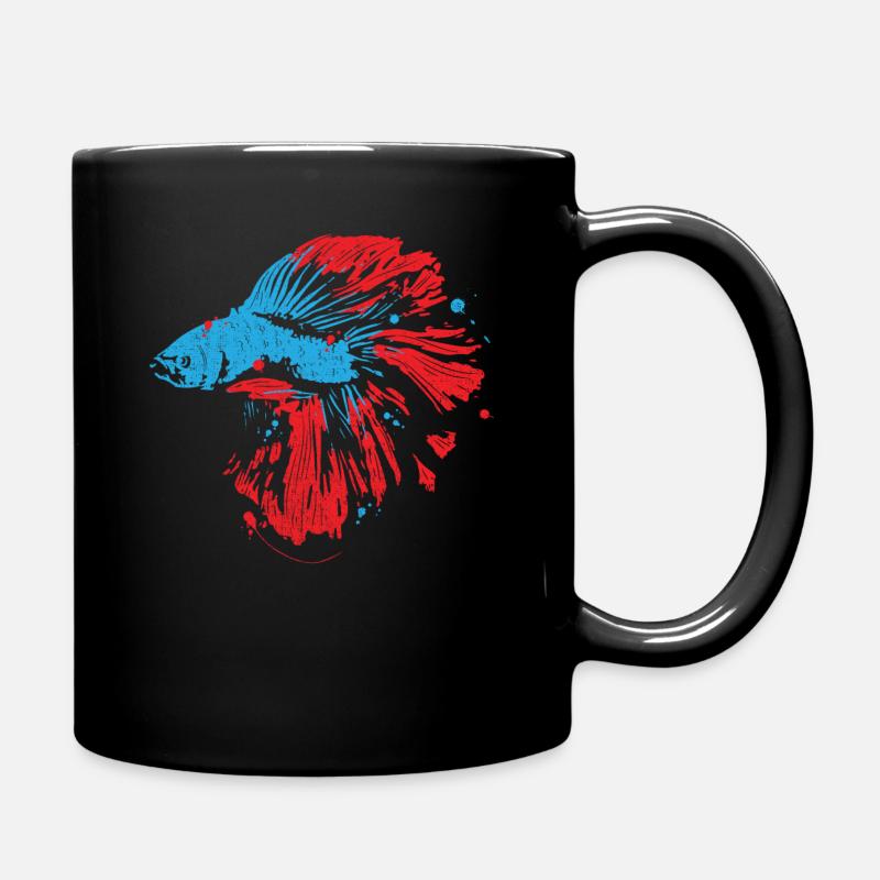 Betta Splendens Graffiti Siamesischer Kampffisch - Tasse einfarbig - Schwarz