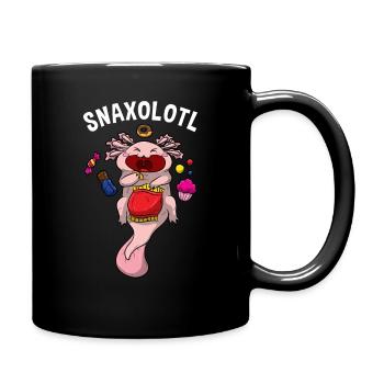 Axolotl Wortspiel Snaxolotl lustiges Lurch Shirt - Tasse einfarbig - Schwarz - Rechts