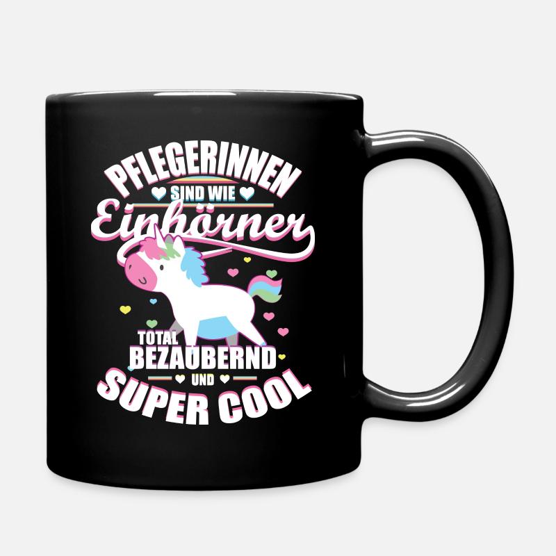 Pflegerin Geschenk - Tasse einfarbig - Schwarz