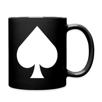 Pik weis | Poker Blackjack Skat Gambling - Full Colour Mug - black - Right