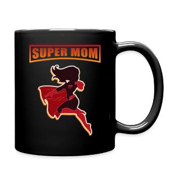 Supermom - sexy Comic Heldin mit Umhang - Geschenk - Tasse einfarbig - Schwarz - Rechts