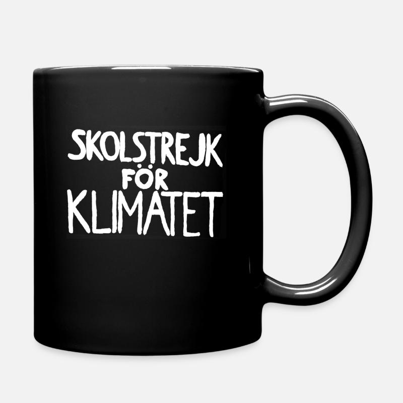 Greta skolstrejk - Full Colour Mug - black