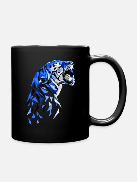 Tiger abstract - Full Colour Mug - black