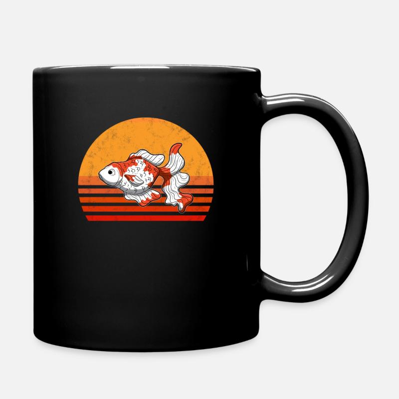 Vintage Goldfish Sunset Retro Gift - Full Colour Mug - black