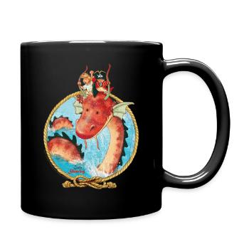 Käpt'n Sharky Seeungeheuer Sepio - Tasse einfarbig - Schwarz - Rechts