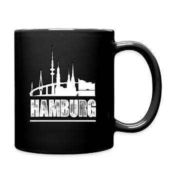 Hamburg - Tasse einfarbig - Schwarz - Rechts