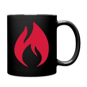 Feuer - Tasse einfarbig - Schwarz - Rechts
