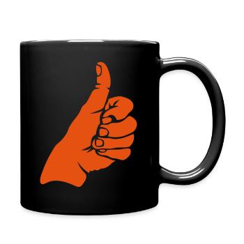 pouce ok okay valide sur 2 - Mug uni - noir - Droite
