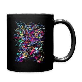 Abstrakt - Tasse einfarbig - Schwarz - Rechts