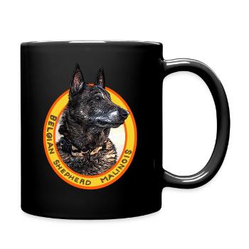 Belgischer Schäferhund Malinois schwarz - Tasse einfarbig - Schwarz - Rechts