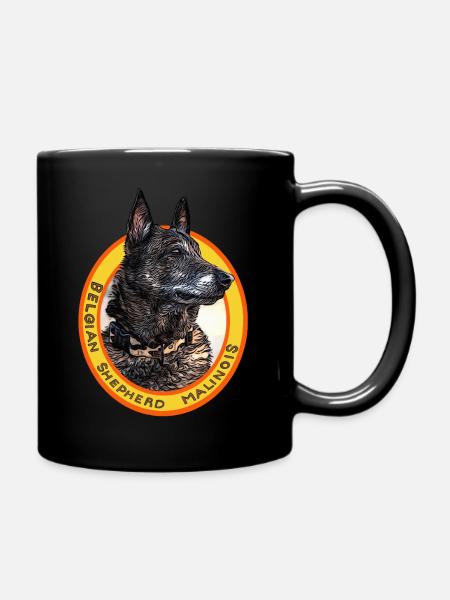 belgian shepherd malinois black - Full Colour Mug - black