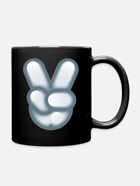 Smiley Hand Signal - Tasse einfarbig - Schwarz