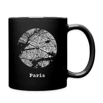 Paris ville avec carte - Mug uni - noir - Droite