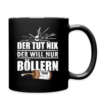 Silvester Pyro will Böllern - Tasse einfarbig - Schwarz - Rechts
