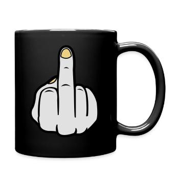 mittelfinger_colors - Tasse einfarbig - Schwarz - Rechts