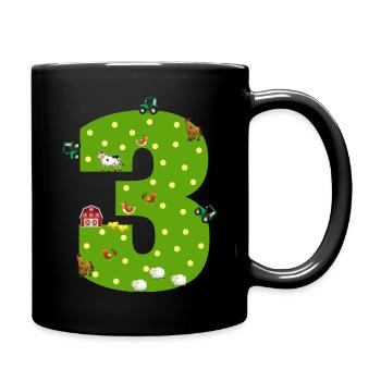 3ème anniversaire garçon fille 3 ans agriculteur agriculteur - Mug uni - noir - Droite