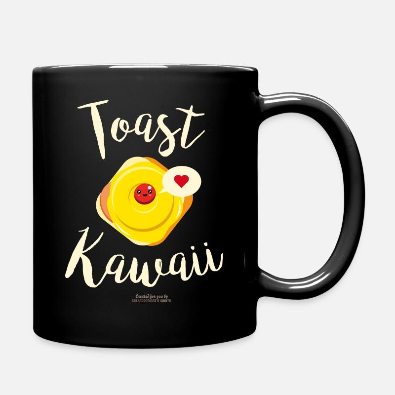 Toast Kawaii - Tasse einfarbig - Schwarz