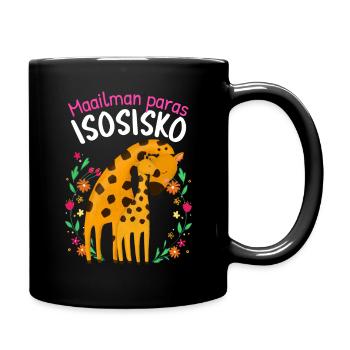 Die beste große Schwester der Welt - Tasse einfarbig - Schwarz - Rechts