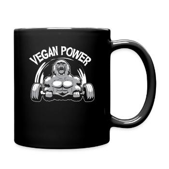 Vegan power - Full Colour Mug - black - Right
