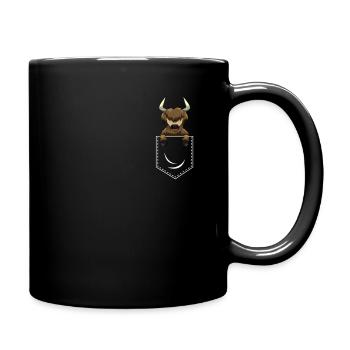 Vache Highland dans la poche - Mug uni - noir - Droite
