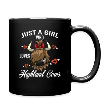 Just A Girl Who Loves Highland Cows Hochlandrind - Tasse einfarbig - Schwarz - Rechts