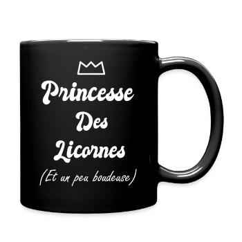 princesse des licornes cadeau humour citations - Mug uni - noir - Droite